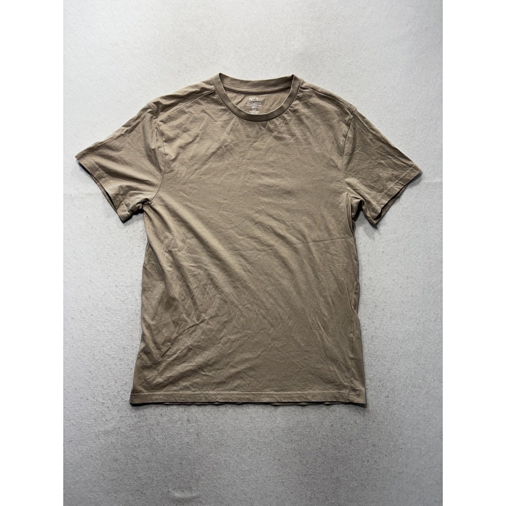 H&M Essentials Shirt Mens Small Beige No 7 Regular Fit Crew Neck Tee Cotton